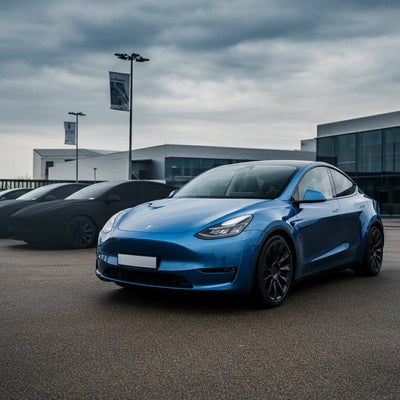 Giga Berlin'de Gizemli Kaplı Tesla Model Y Filosu Görüldü