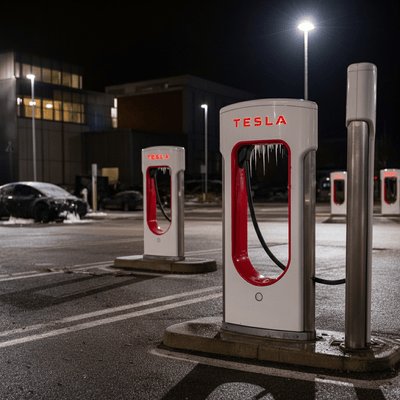 Tesla Supercharger in Sweden Sabotaged with Frozen Cables and Anti-Musk Protest Art Amid Labor Dispute