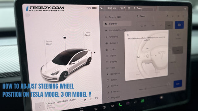 Tesla Model 3 veya Model Y'de Direksiyon Pozisyonu Nasıl Ayarlanır