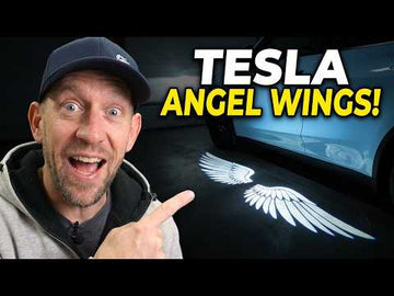 Tesla Angel Wing Lights & Tesery Carbon Fiber Mirror Caps