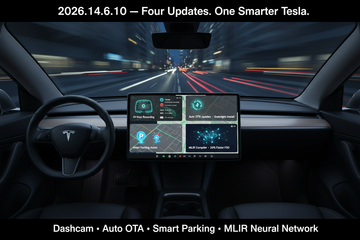 Tesla 2026.14.6.10: 24-Hour Dashcam, Auto-Updates, and the MLIR Compiler That Made FSD 20% Faster