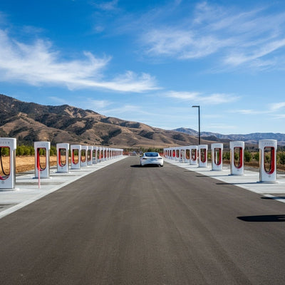 Tesla, En Büyük Supercharger İstasyonunun İnşaatını Tamamladı, Şimdi Lost Hills, Kaliforniya'da Açık