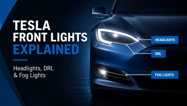 Tesla Front Lights Explained: Headlights, DRL & Fog Lights