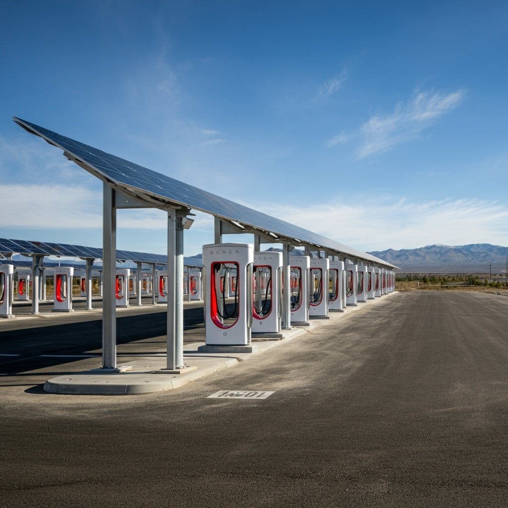 Tesla Opens Massive Solar Supercharger Station in California - Tesery Official Store