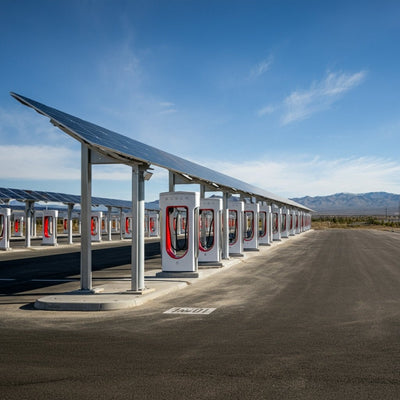 Tesla, Kaliforniya'da Dev Güneş Enerjili Süper Şarj İstasyonu Açtı