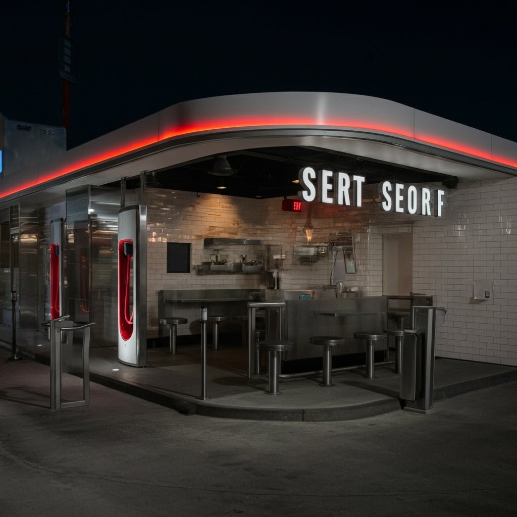 Tesla Supercharger Diner Food Menu Gets a Sneak Peek as Construction Nears Completion - Tesery Official Store