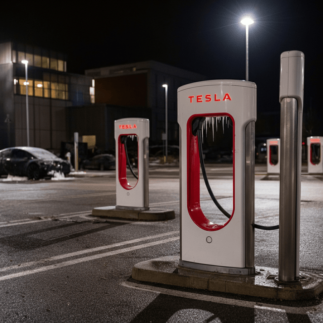 Tesla Supercharger in Sweden Sabotaged with Frozen Cables and Anti-Musk Protest Art Amid Labor Dispute