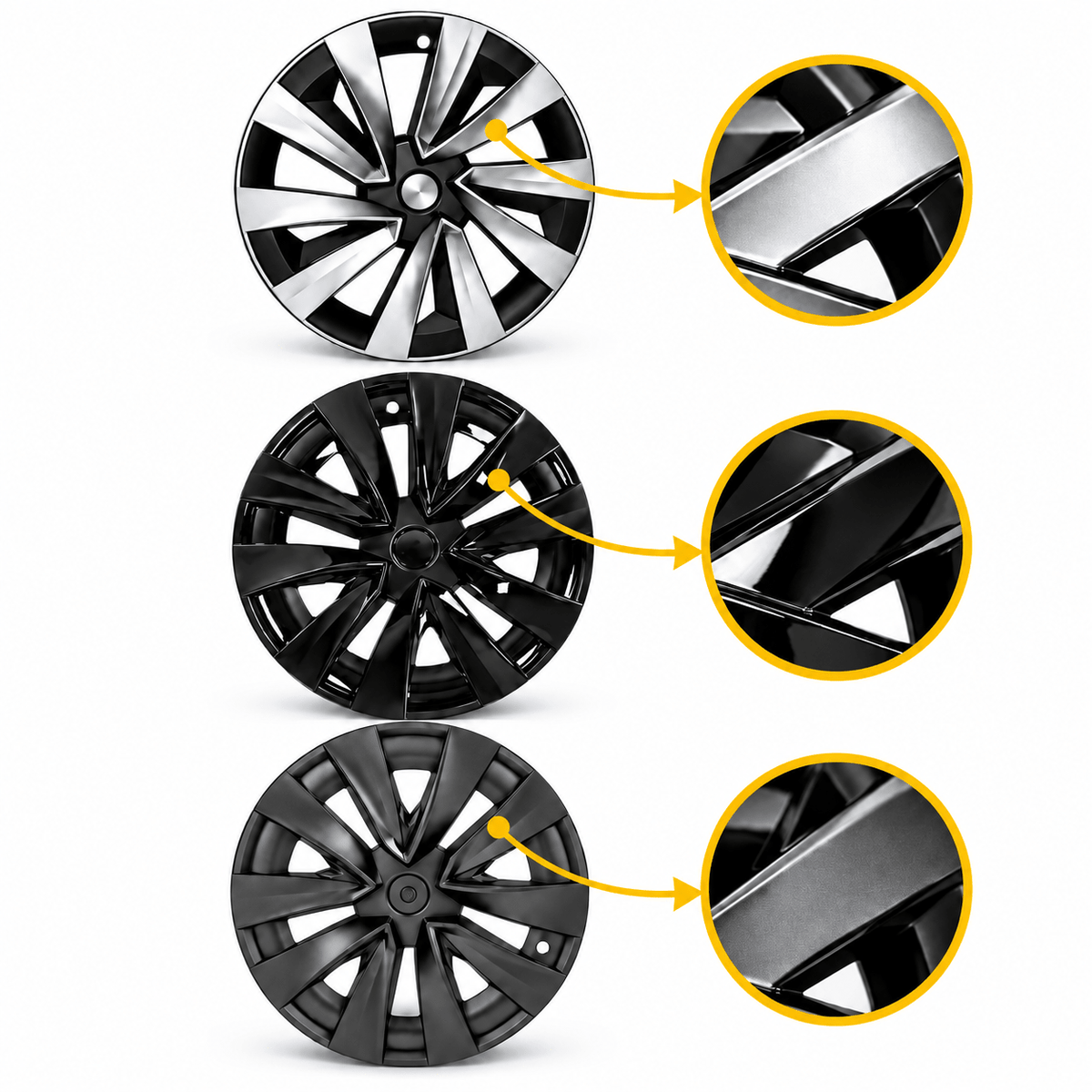 18" V-Spoke Full-Coverage Wheel Covers for Tesla Model 3 Standard 2026+ (Set of 4) - Tesery Official Store