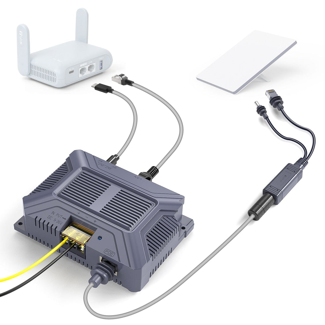 5 - in - 1 PoE Injector for Starlink Mini with USB - C/A Ports - Tesery Official Store
