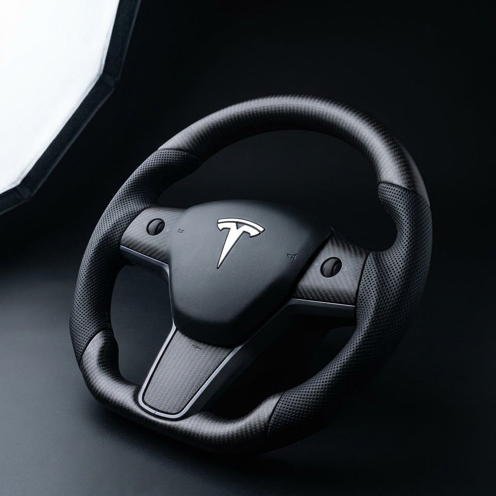 Tesla Model 3 / Y için Karbon Fiber Spor Direksiyon 【Stil 39】