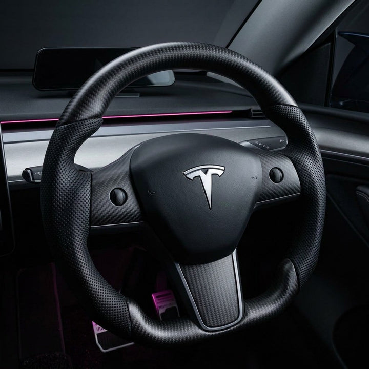 Tesla Model 3 / Y için Karbon Fiber Spor Direksiyon 【Stil 39】