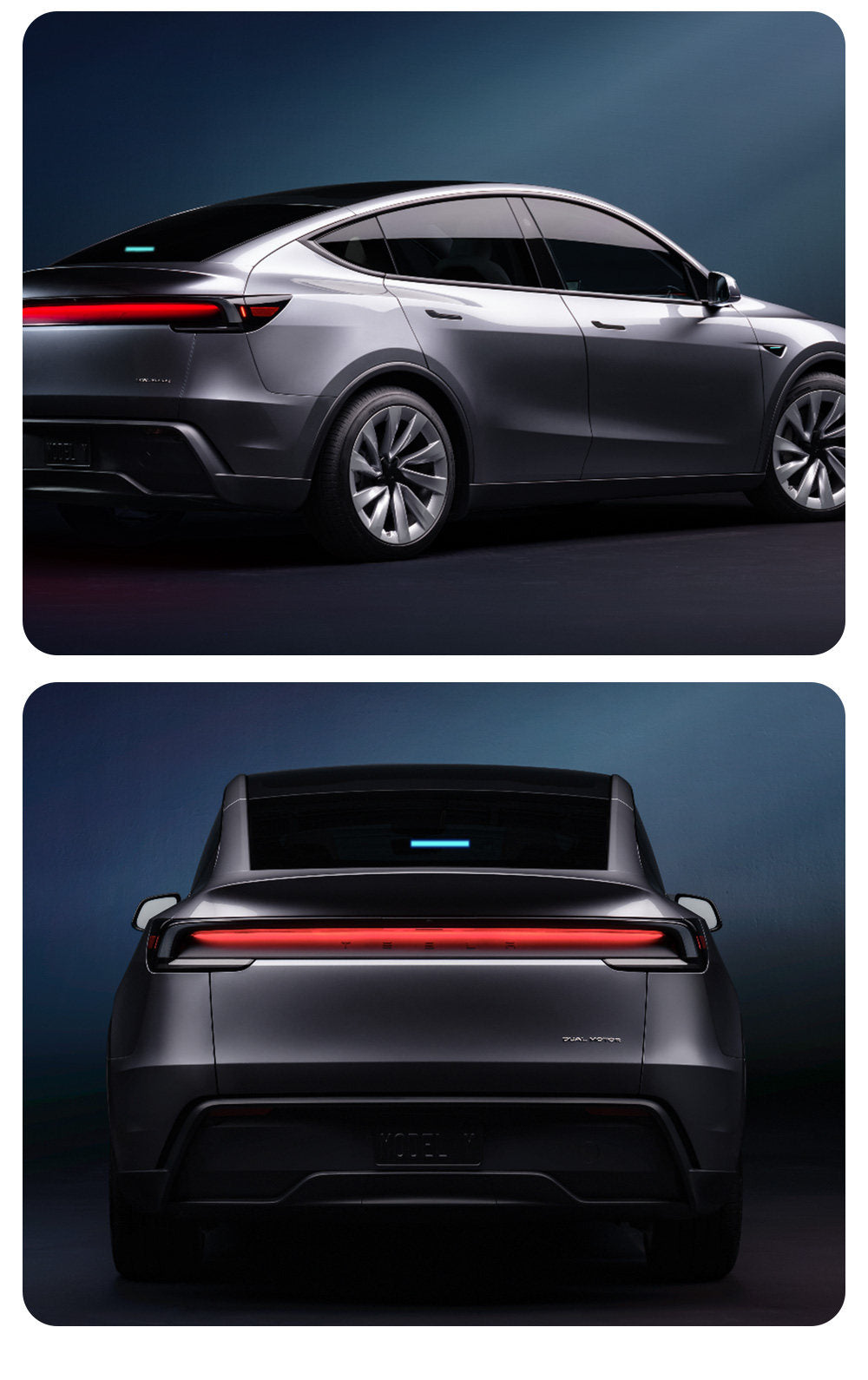 FSD Gerçek Zamanlı Mavi LED Otomatik Yönlendirme Sinyali Tesla Model Y Ardıç