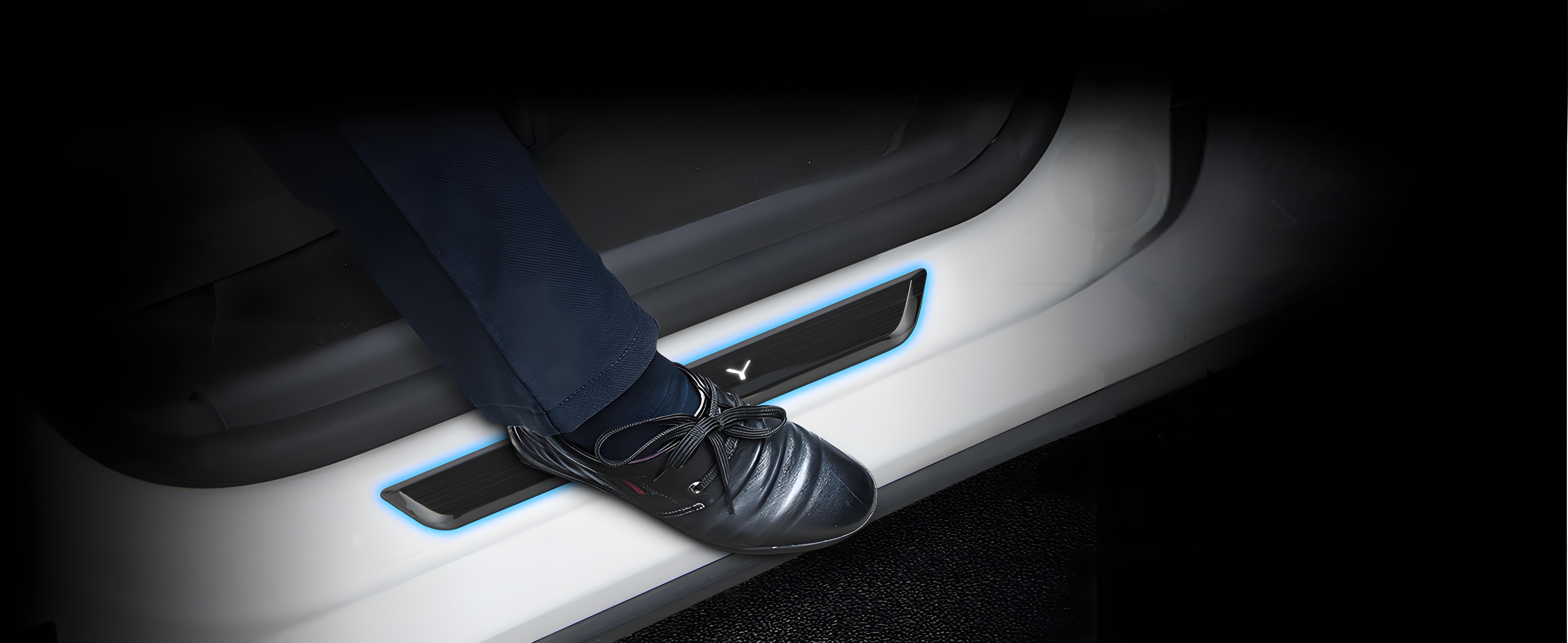 LED Illuminated Door Sill Protector Front Door for Model 3 / Y