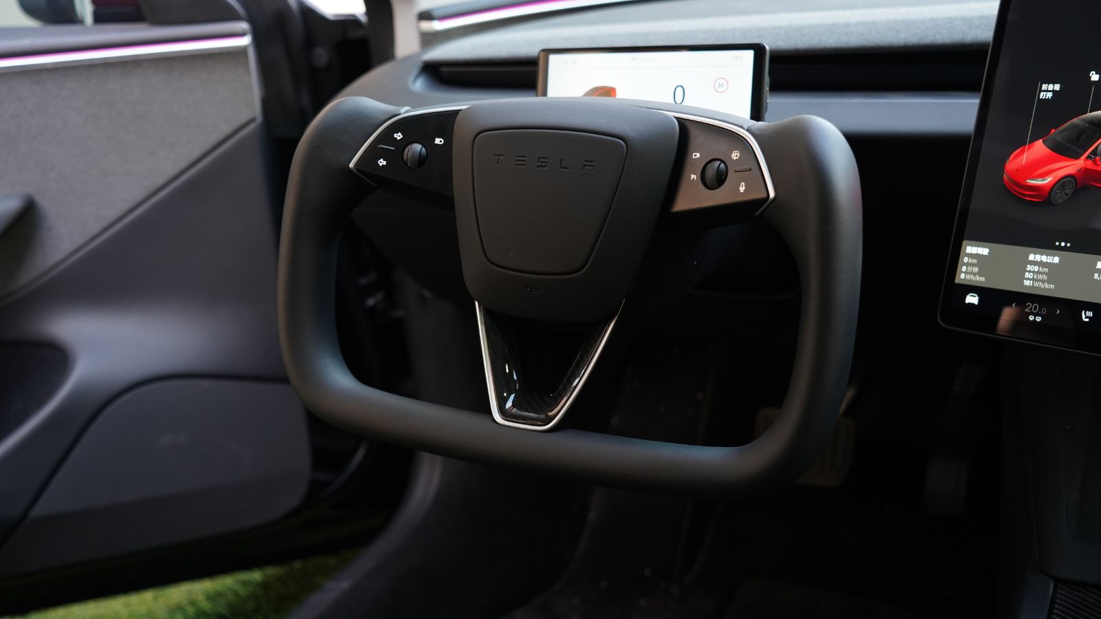 TESERY Full Carbon Fiber Yoke Steering Wheel for Model 3 Highland & Model Y Juniper