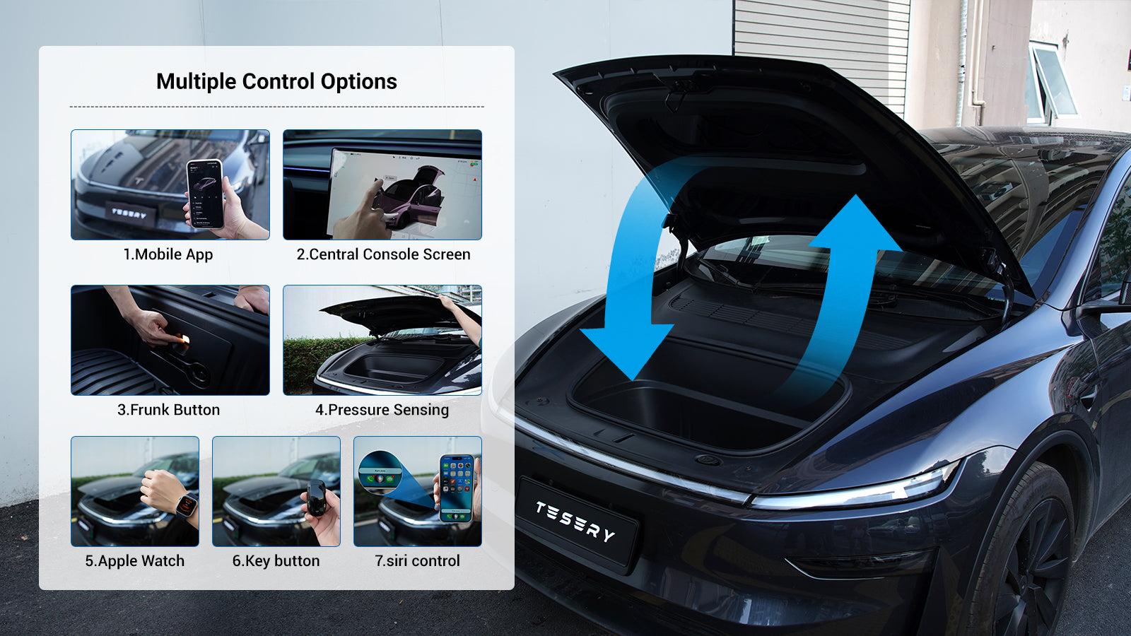 FUNDADOR LIGHT TESLA MODEL Y プレミアムグラス付き Tesla Model Y Ardıç Otomatik Güçlü Ön Bagaj Sistemi