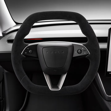D-Shaped Alcantara Steering Wheel for Model 3 Highland / Model Y Juniper