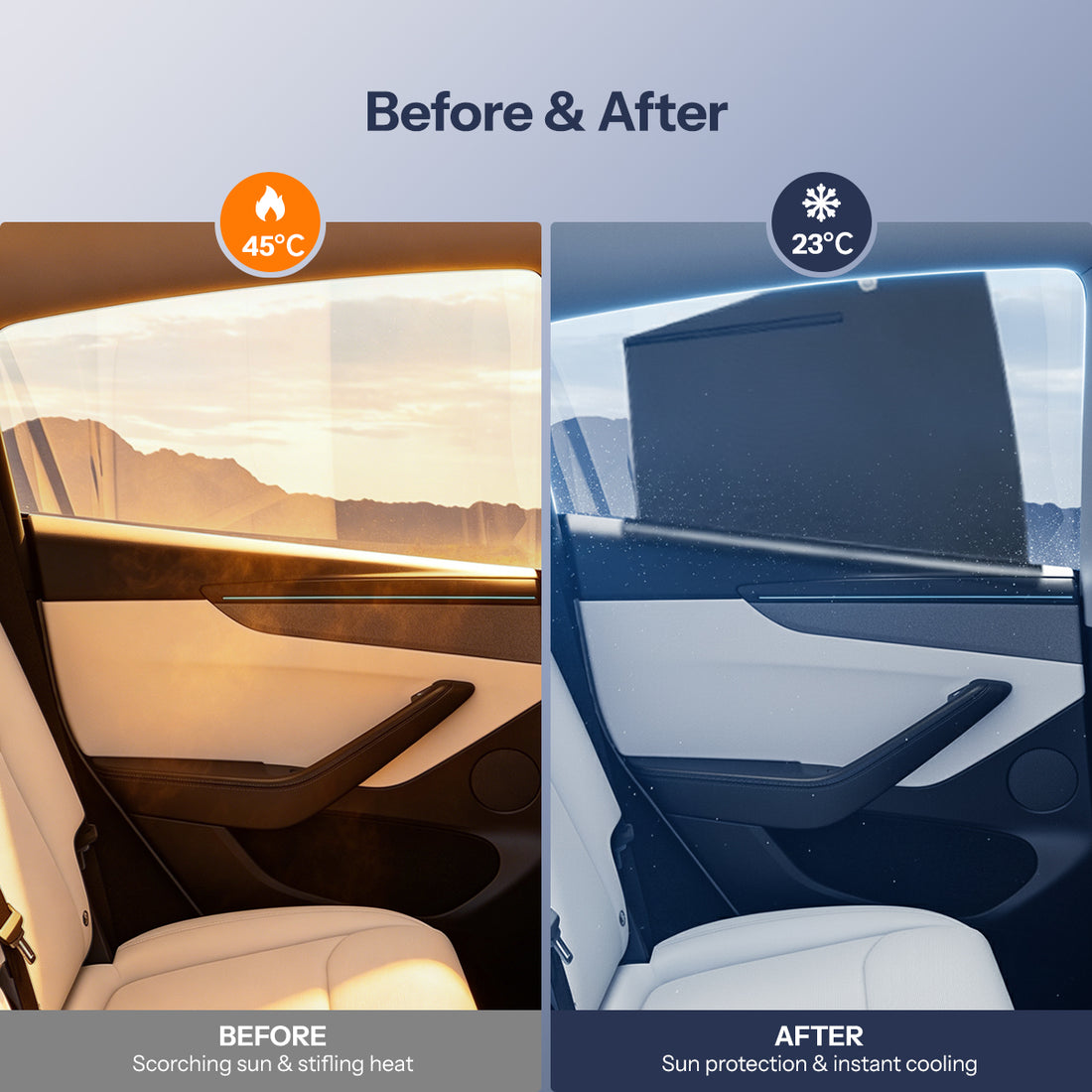 Model Y Juniper için TESERY Geri Çekilebilir Pencere Güneşliği