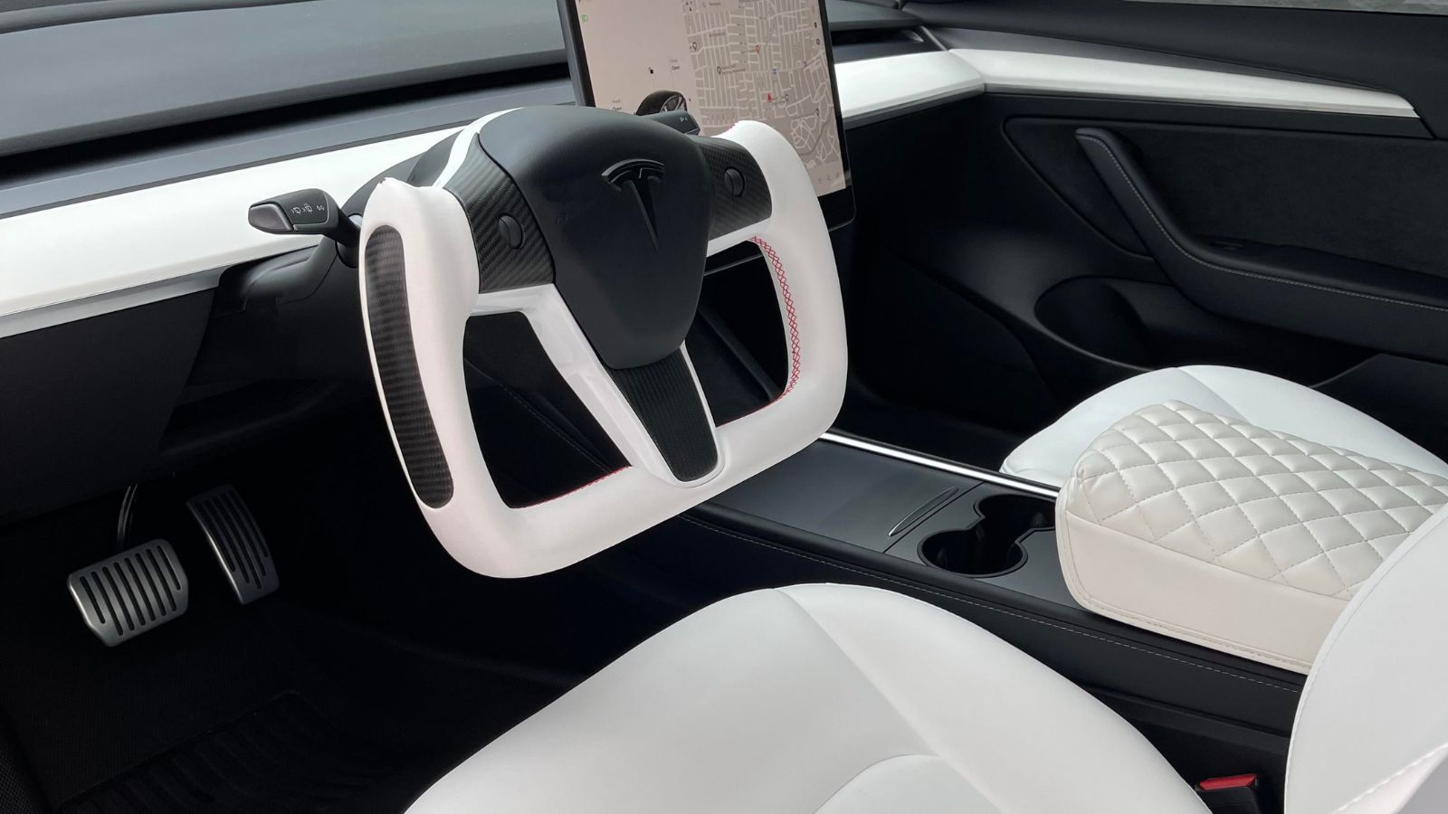 TESERY Yoke Carbon Fiber Steering Wheel for Model 3 / Y【Style 37】