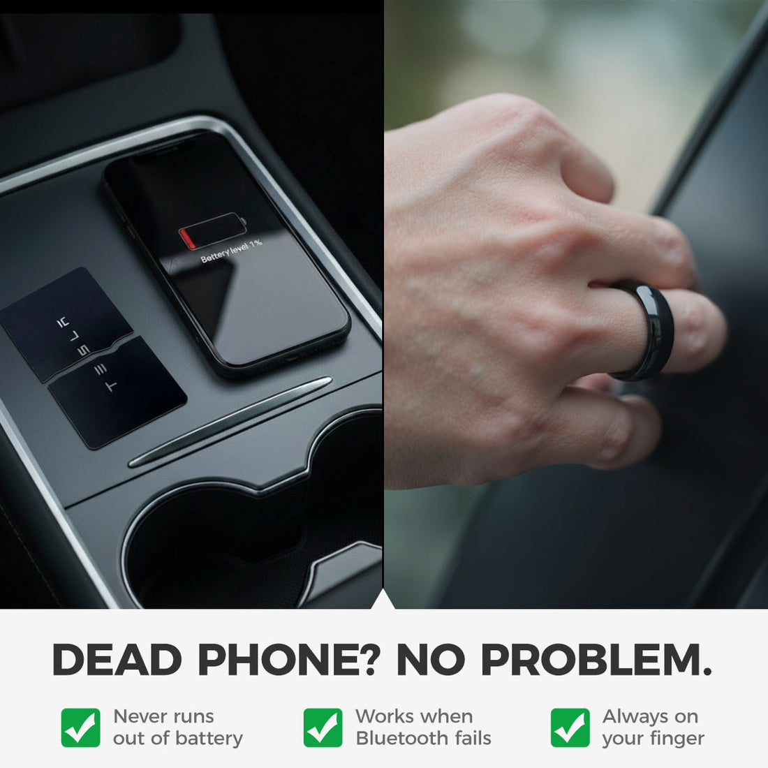 TESERY Akıllı Yüzük Anahtarı Tesla Model 3 / Y / S / X / Cybertruck için