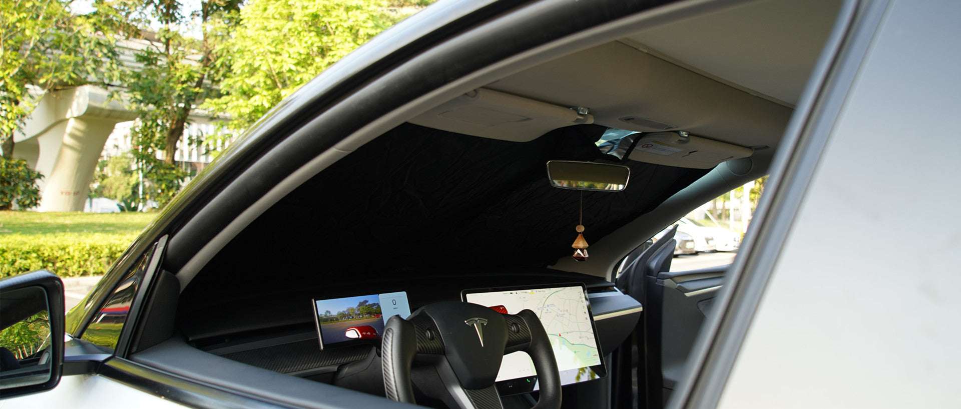 Tesla Model 3 / Y Front Windshield Sunshade | Heat & UV Protection - Tesery
