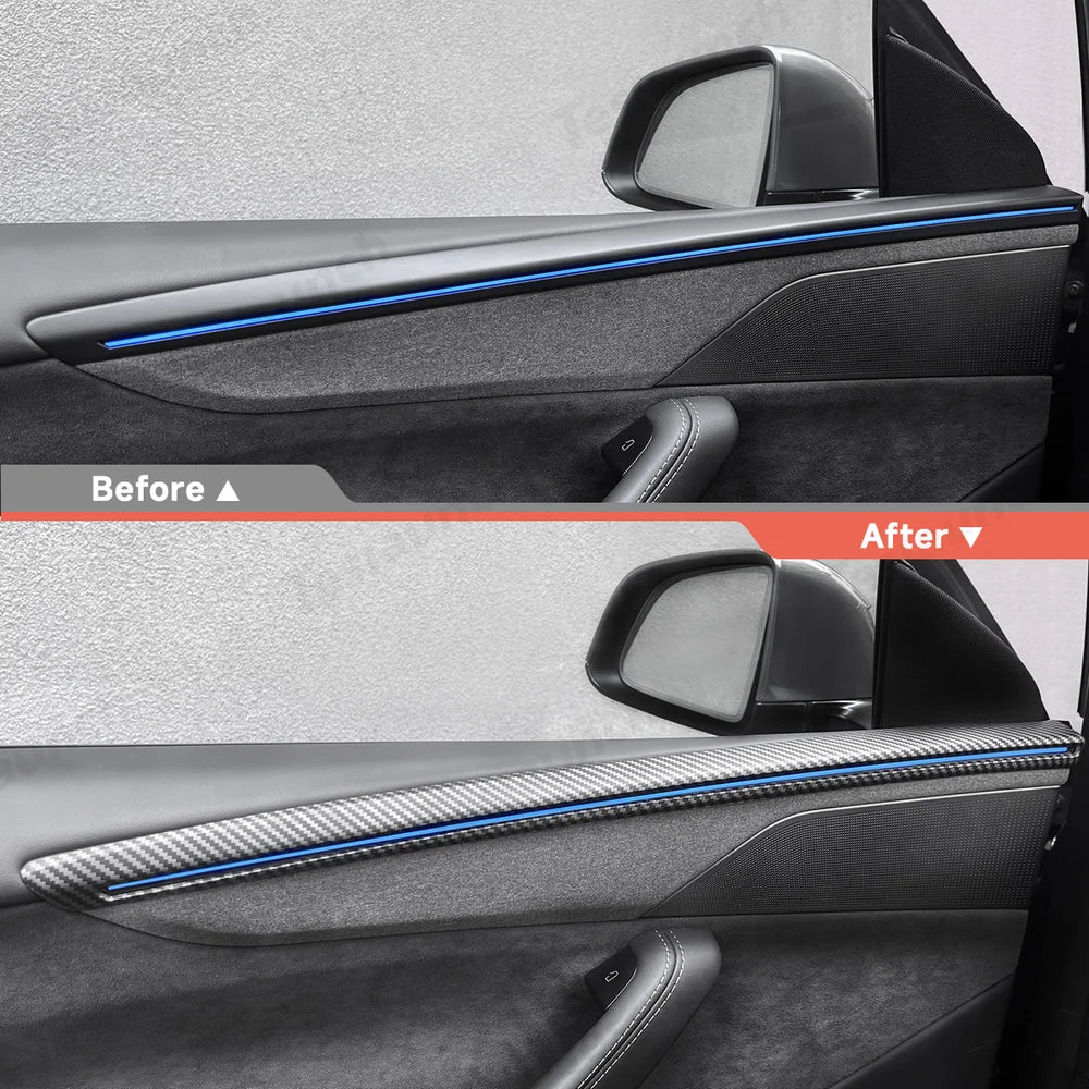 ABS Interior Door Panel Upper Trim Covers (4Pcs) for Tesla Model Y Juniper - Tesery Official Store
