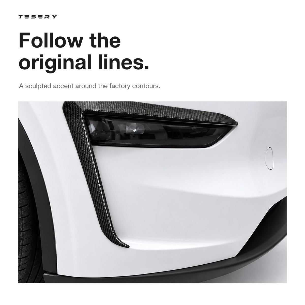 ABS Split Front Fog Light Bezel Cover for Model Y Juniper & YL 6-Seater - Tesery Official Store