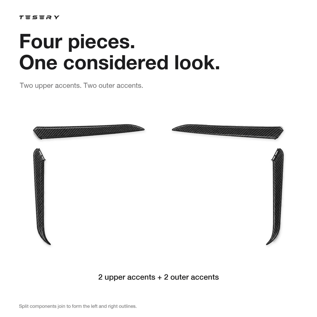 ABS Split Front Fog Light Bezel Cover for Model Y Juniper & YL 6-Seater - Tesery Official Store