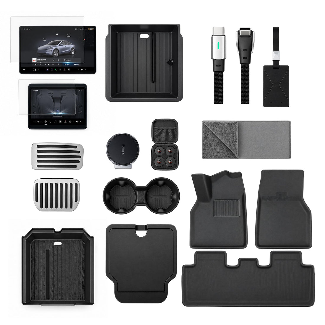 Accessories Kit for Tesla Model 3 Premium (2025+) – 12-Piece Must-Have Bundle for New Owners - Tesery Official Store