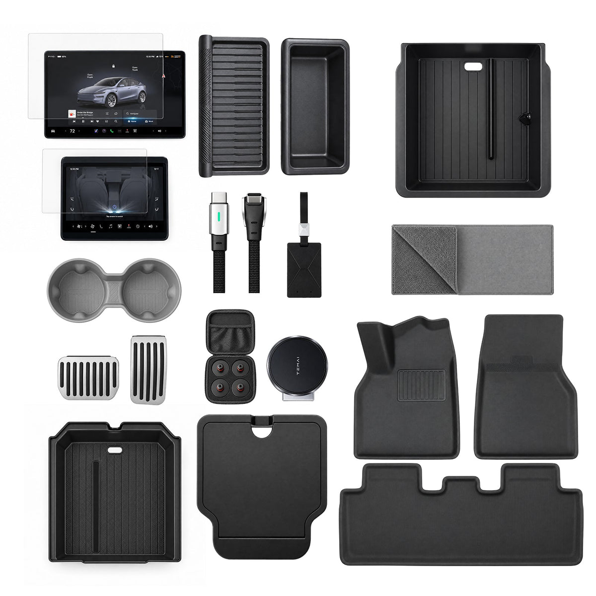Accessories Kit for Tesla Model Y Premium (2025+) – 13-Piece Must-Have Bundle for New Owners - Tesery Official Store