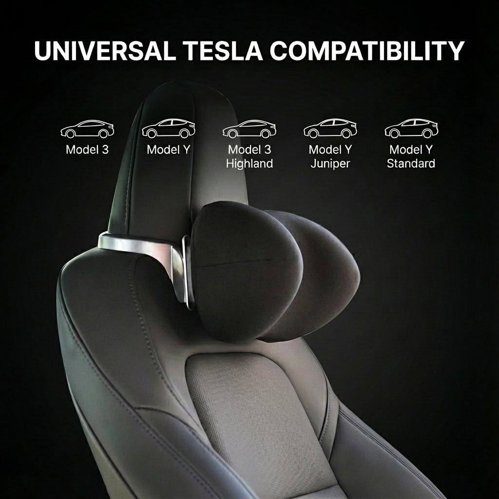 Adjustable SPA Memory Foam Headrest - 10cm Vertical Adjustment for Model 3/Y - Tesery Official Store