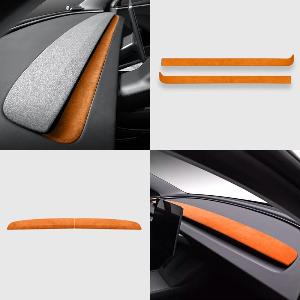 Alcantara Spliced Dash Trim for Tesla Model 3 Highland / Model Y Juniper (2PCS) - Tesery Official Store