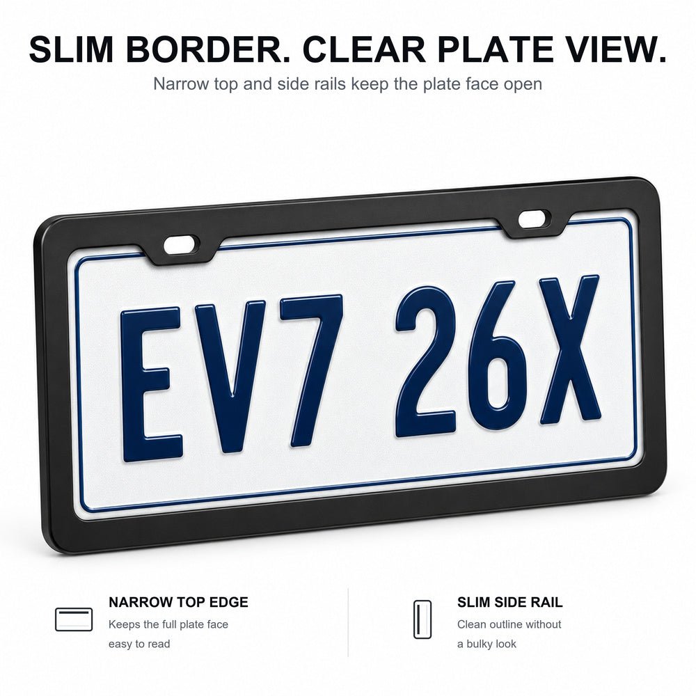Black License Plate Frames for Tesla – 2 Pack, Front & Rear - Tesery Official Store