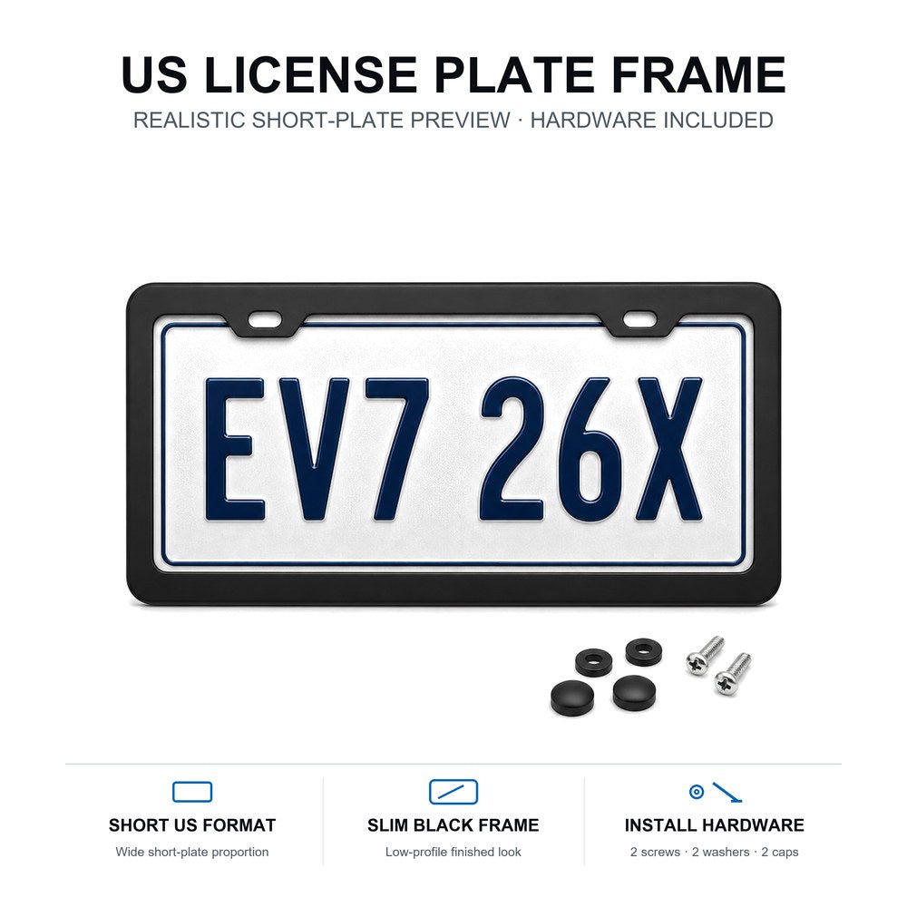 Black License Plate Frames for Tesla – 2 Pack, Front & Rear - Tesery Official Store