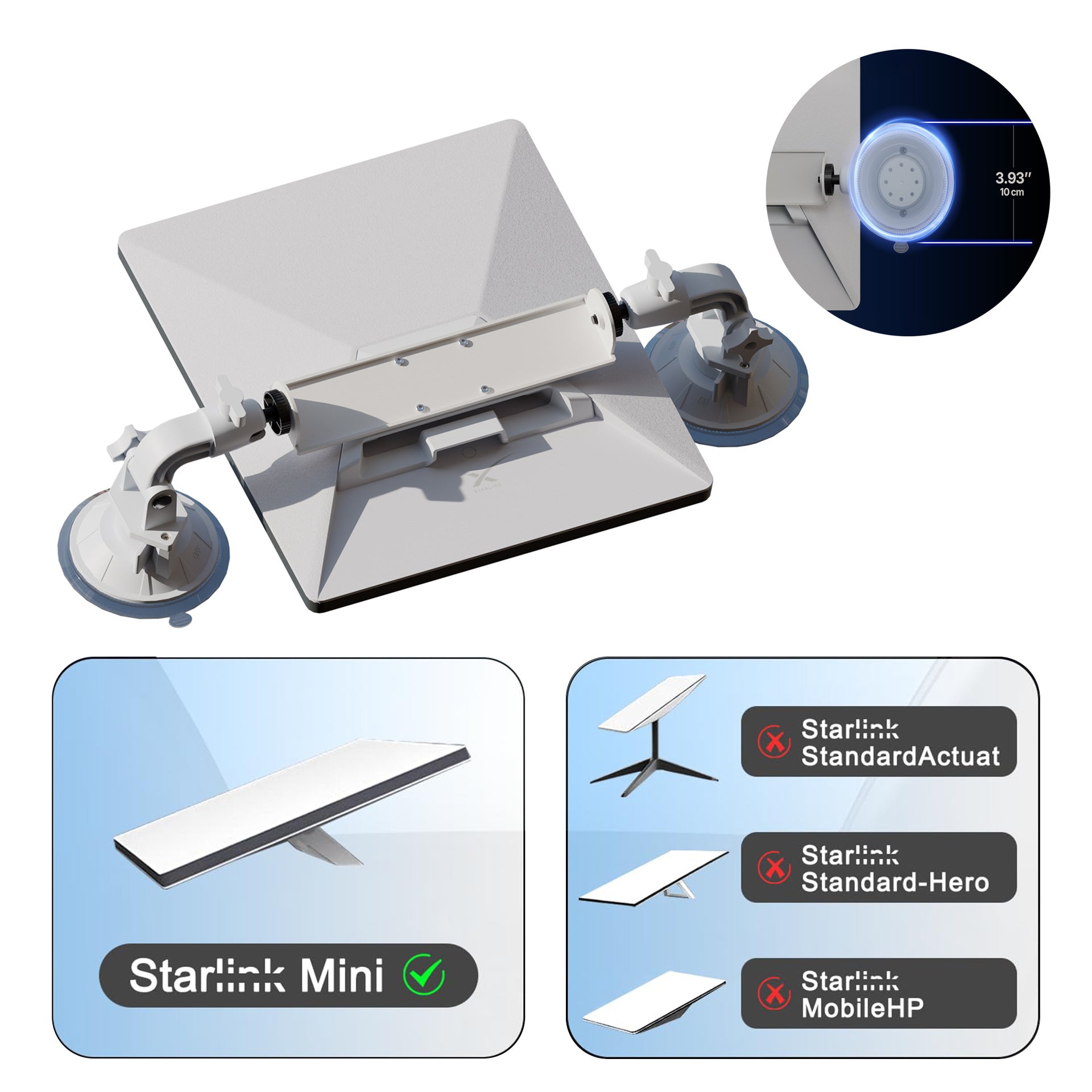 Car Roof Suction Mount for Starlink Mini - Tesery Official Store