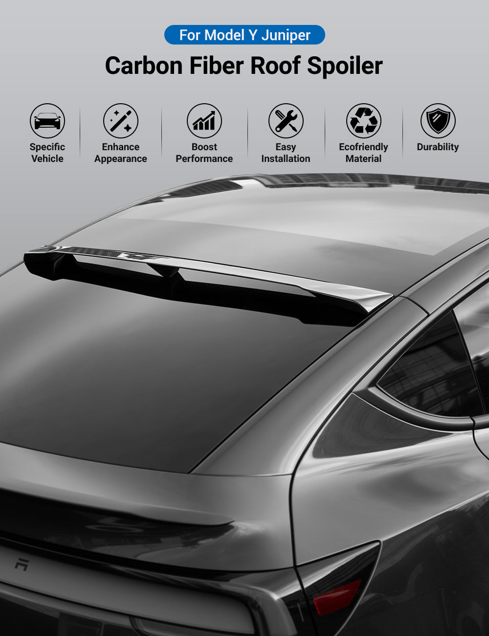 Carbon Fiber Roof Spoiler for Tesla Model Y Juniper - Tesery Official Store