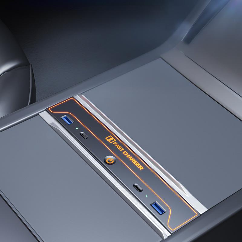 Central Console USB Hub with Ambient Light for Model 3 Highland - Tesery Official Store