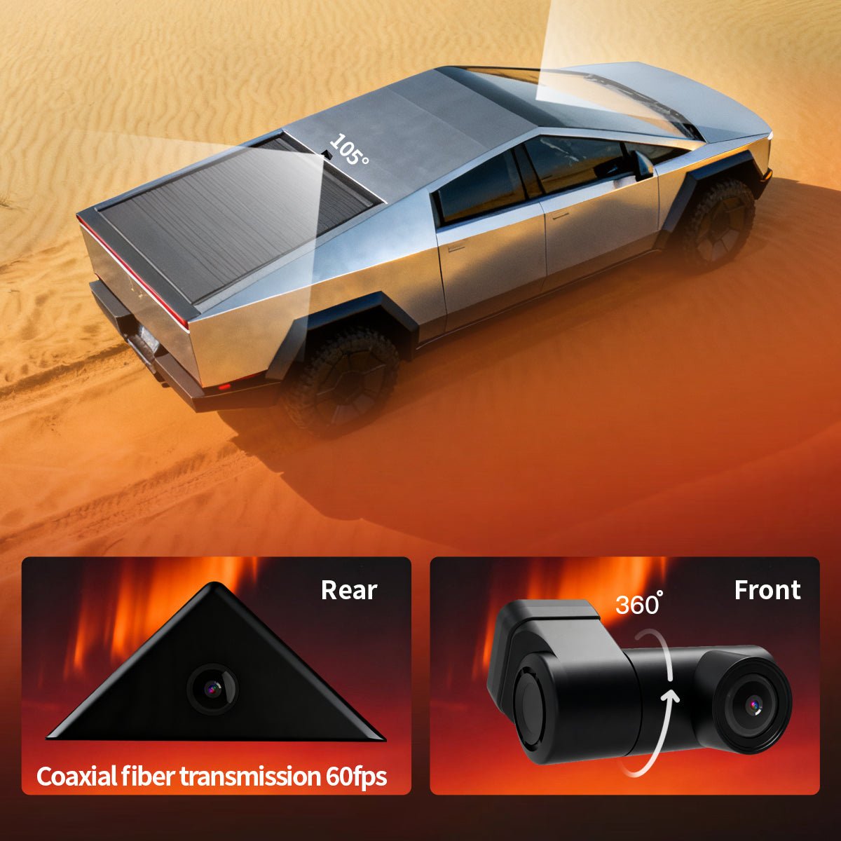 Cybertruck 11.26" Streaming Rearview Mirror | 2K Dual Dashcam & 105° Expanded Vision - Tesery Official Store