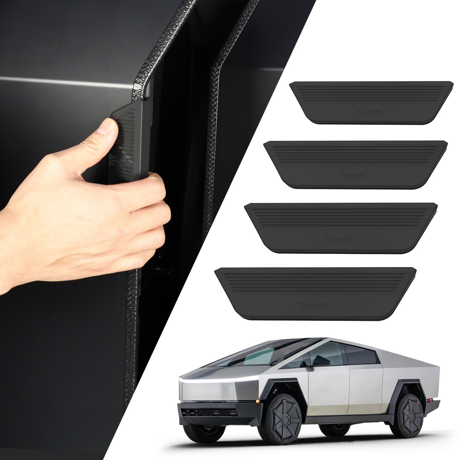 Cybertruck Door Armrest Pads (4 - Pack) | Black Silicone for Comfort & Protection - Tesery Official Store