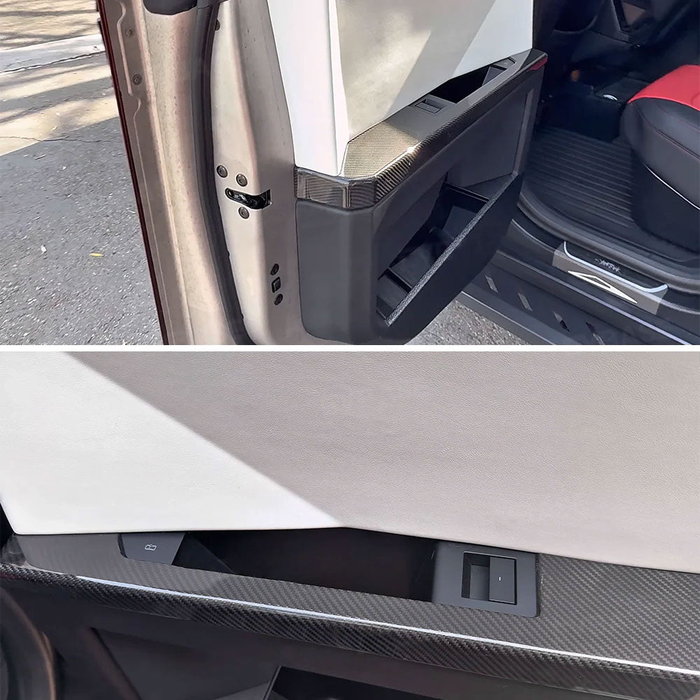 Cybertruck Lower Door Panel Armrest Overlays | Real Molded Carbon Fiber (4 - Piece Set) - Tesery Official Store