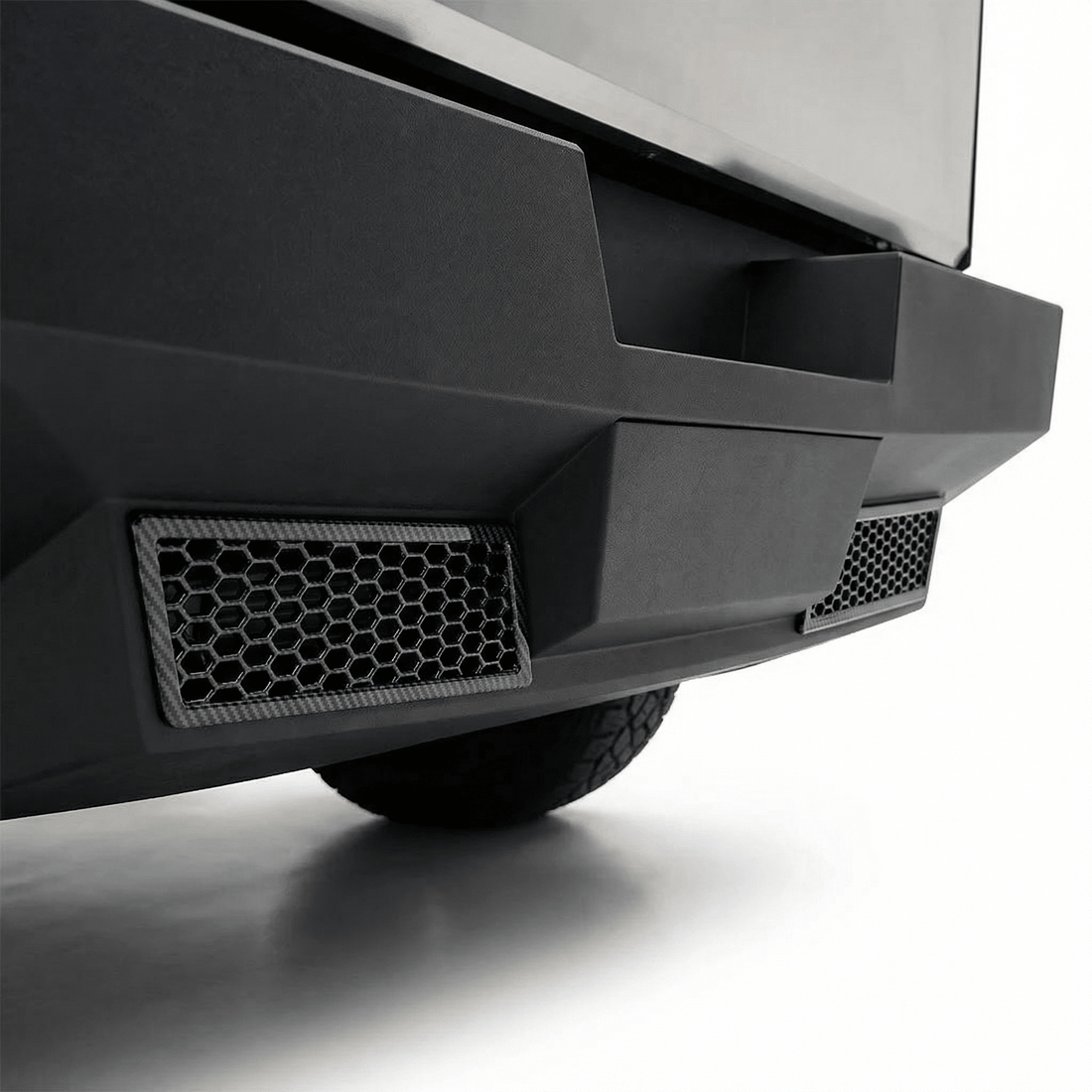 Cybertruck Rear Bumper Honeycomb Trim Cover – Carbon Fiber Style Protective Guard - Tesery Official Store
