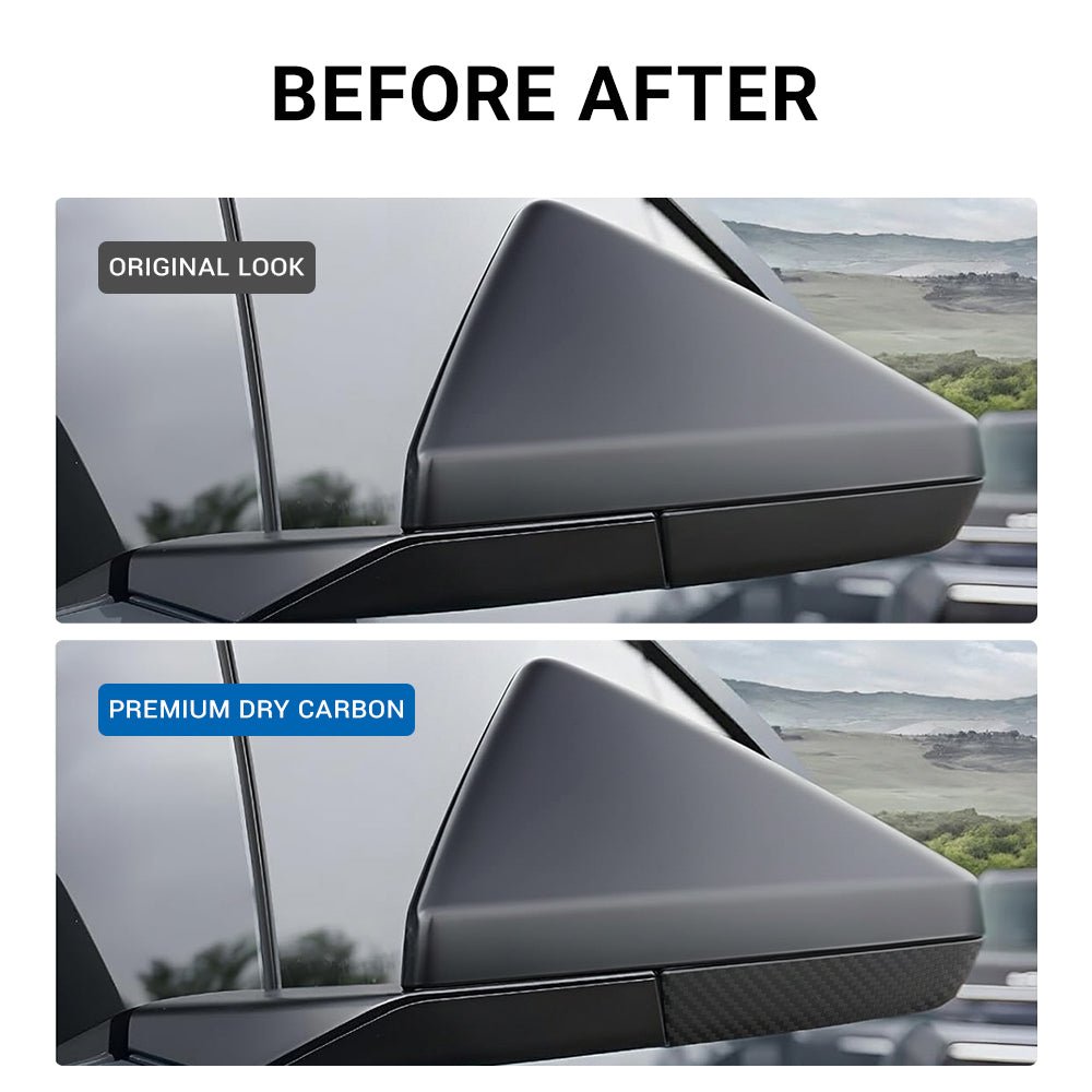 Cybertruck Side Mirror Bottom Cover | Real Dry Carbon Fiber Trim - Tesery Official Store