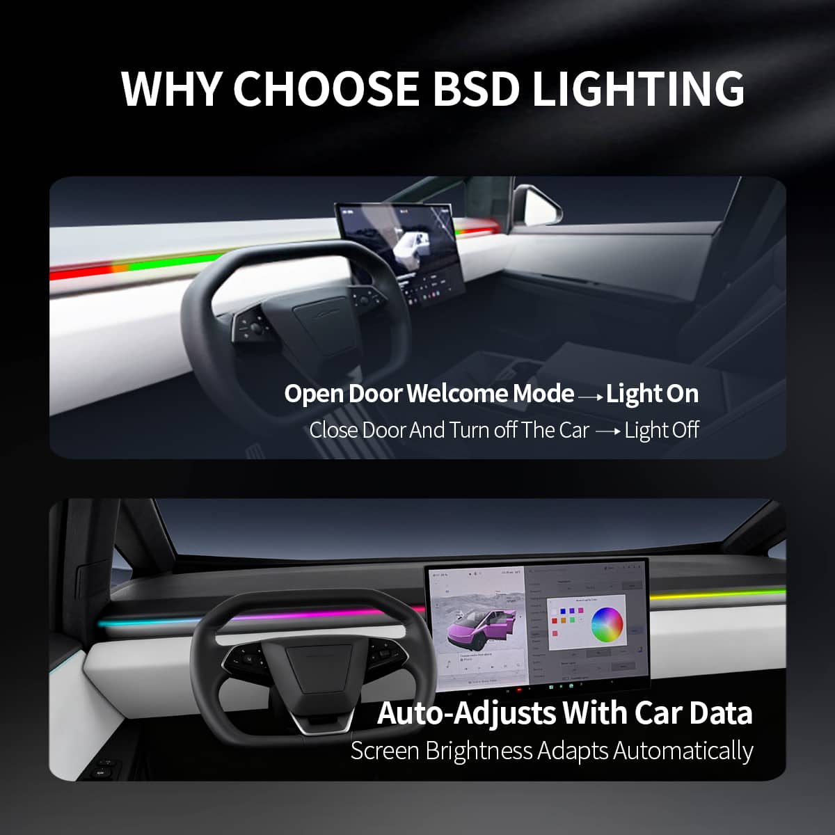 Cybertruck Smart BSD Blind Spot LED Ambient Lighting Kit - Tesery Official Store