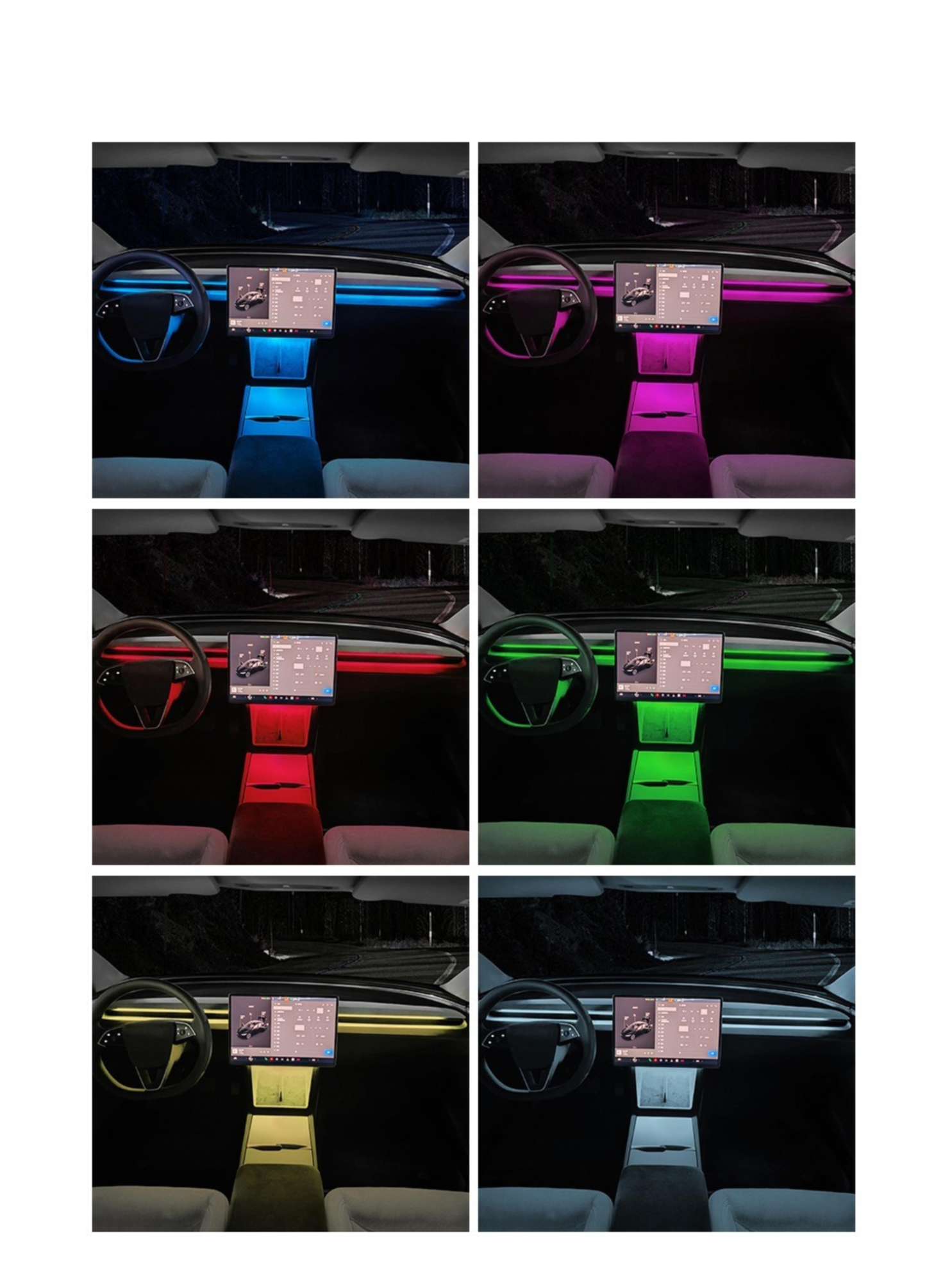 Dashboard Ambient Light Kits for Model 3 Highland & New Model Y - Tesery Official Store