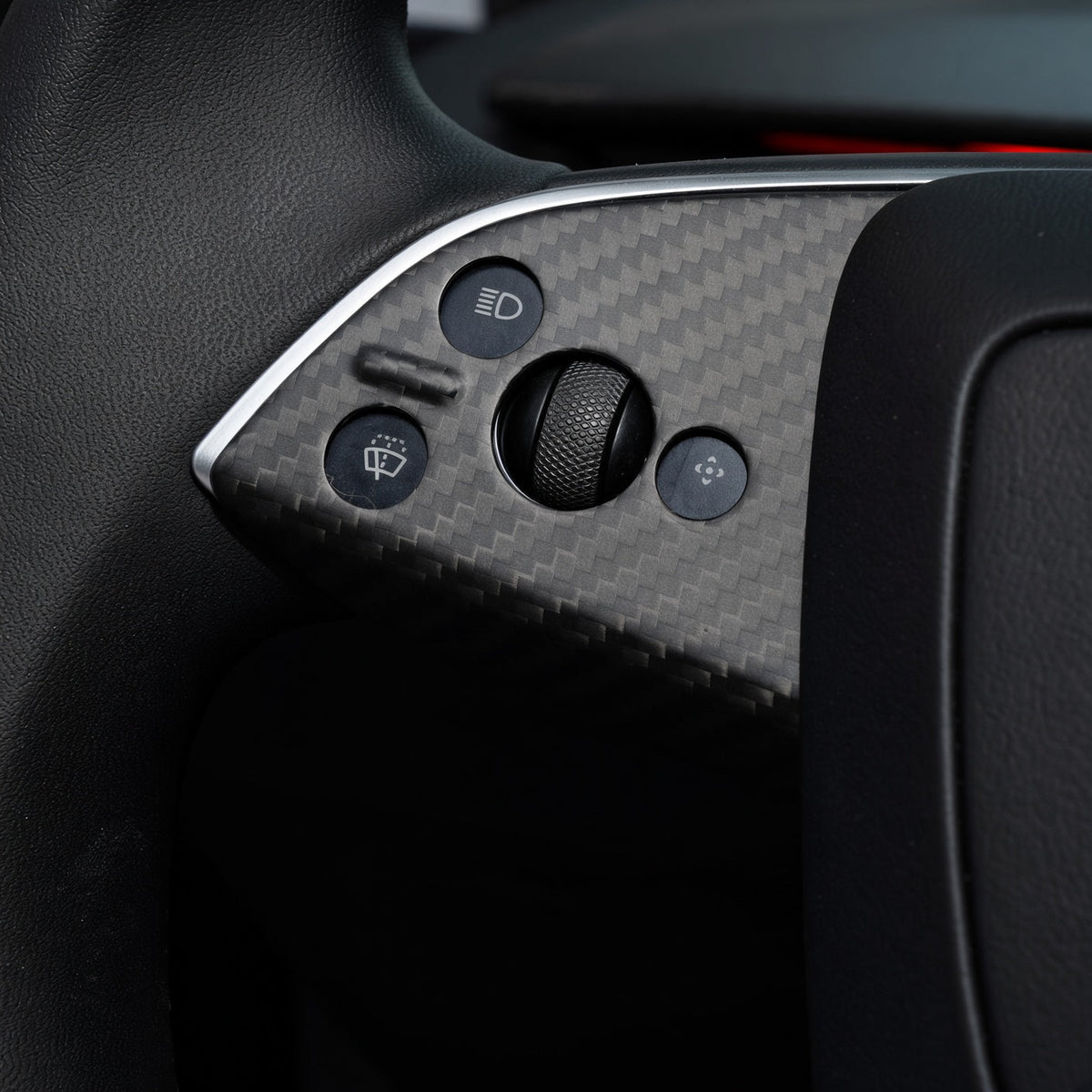 Dry Carbon Fiber Steering Wheel Trim Cover Kit for Model Y Juniper Premium / Model Y Standard / Model YL - Tesery Official Store