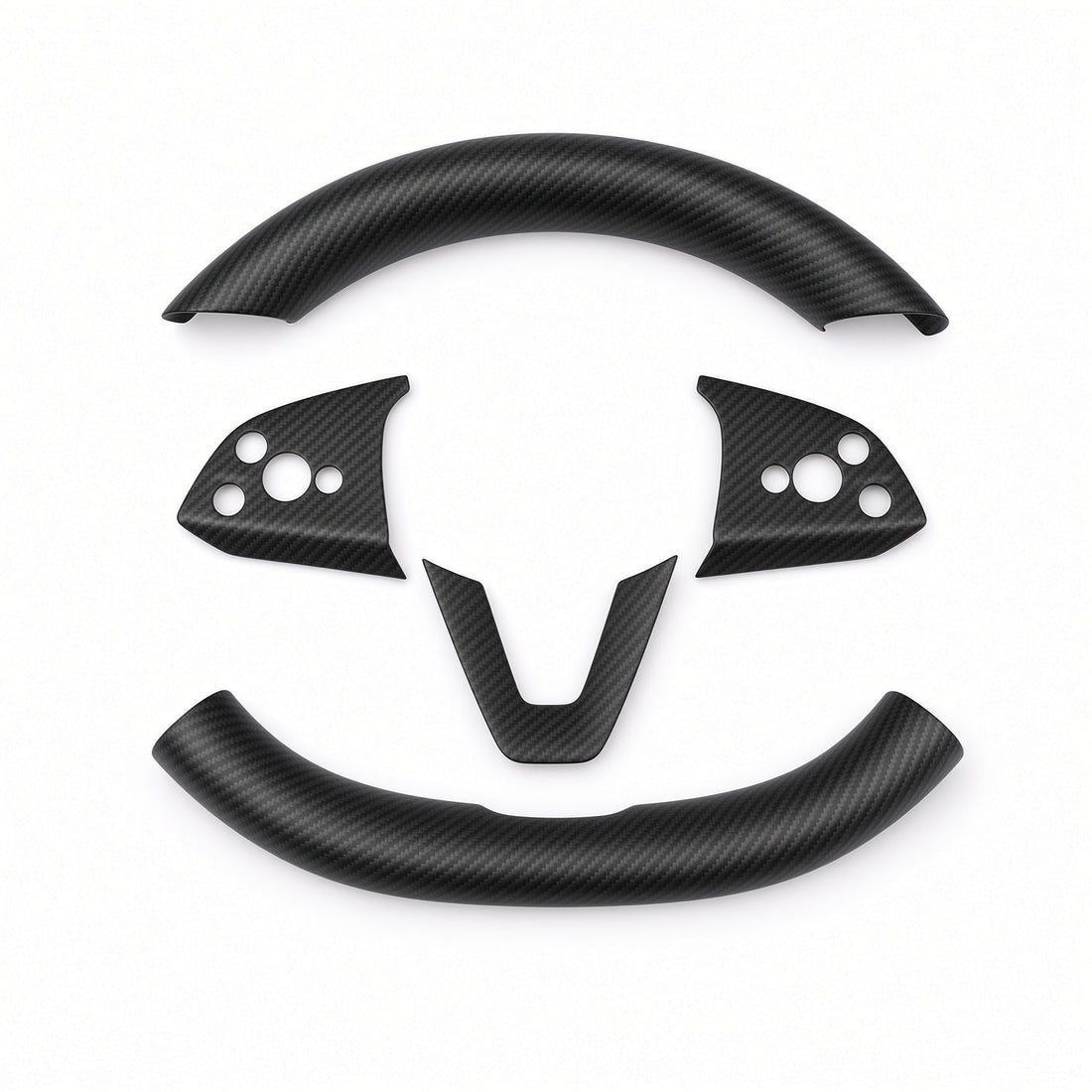Dry Carbon Fiber Steering Wheel Trim Cover Kit for Model Y Juniper Premium / Model Y Standard / Model YL - Tesery Official Store