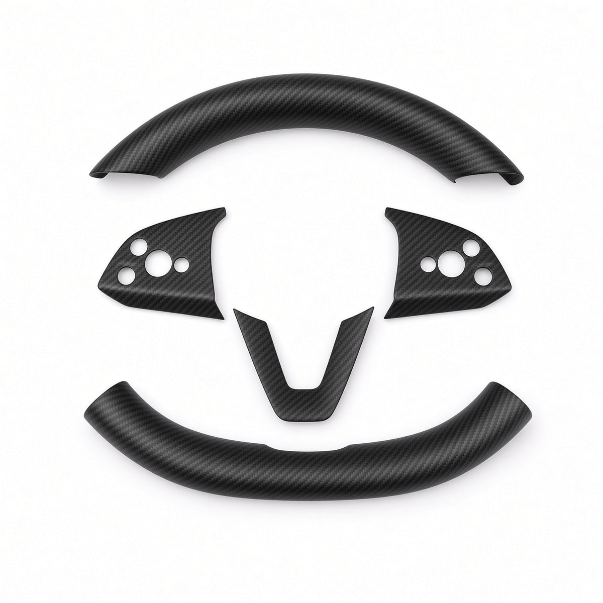 Dry Carbon Fiber Steering Wheel Trim Cover Kit for Model Y Juniper Premium / Model Y Standard / Model YL - Tesery Official Store