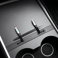 USB-C and Lightning device connectors routed through the console cable slots.