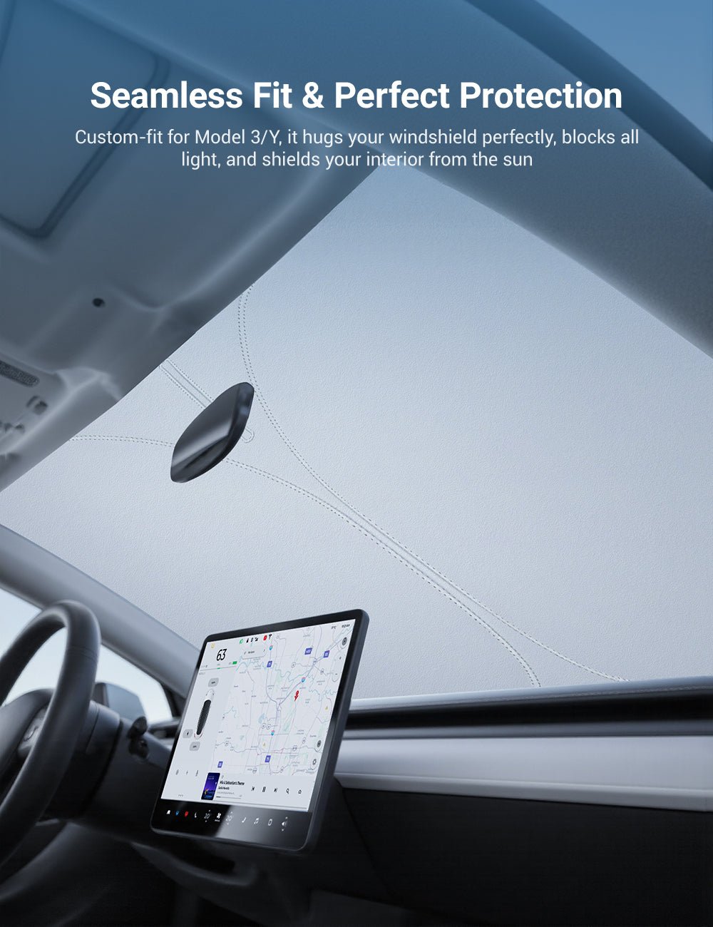 Graphene Front Windshield Sunshade for Model 3 Highland / Model Y Juniper - Tesery Official Store