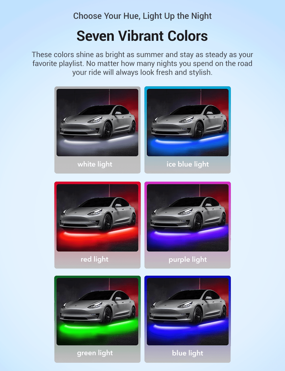 LED Chassis Ambient Lights for Tesla Model 3/Y (4PCS) - Tesery Official Store