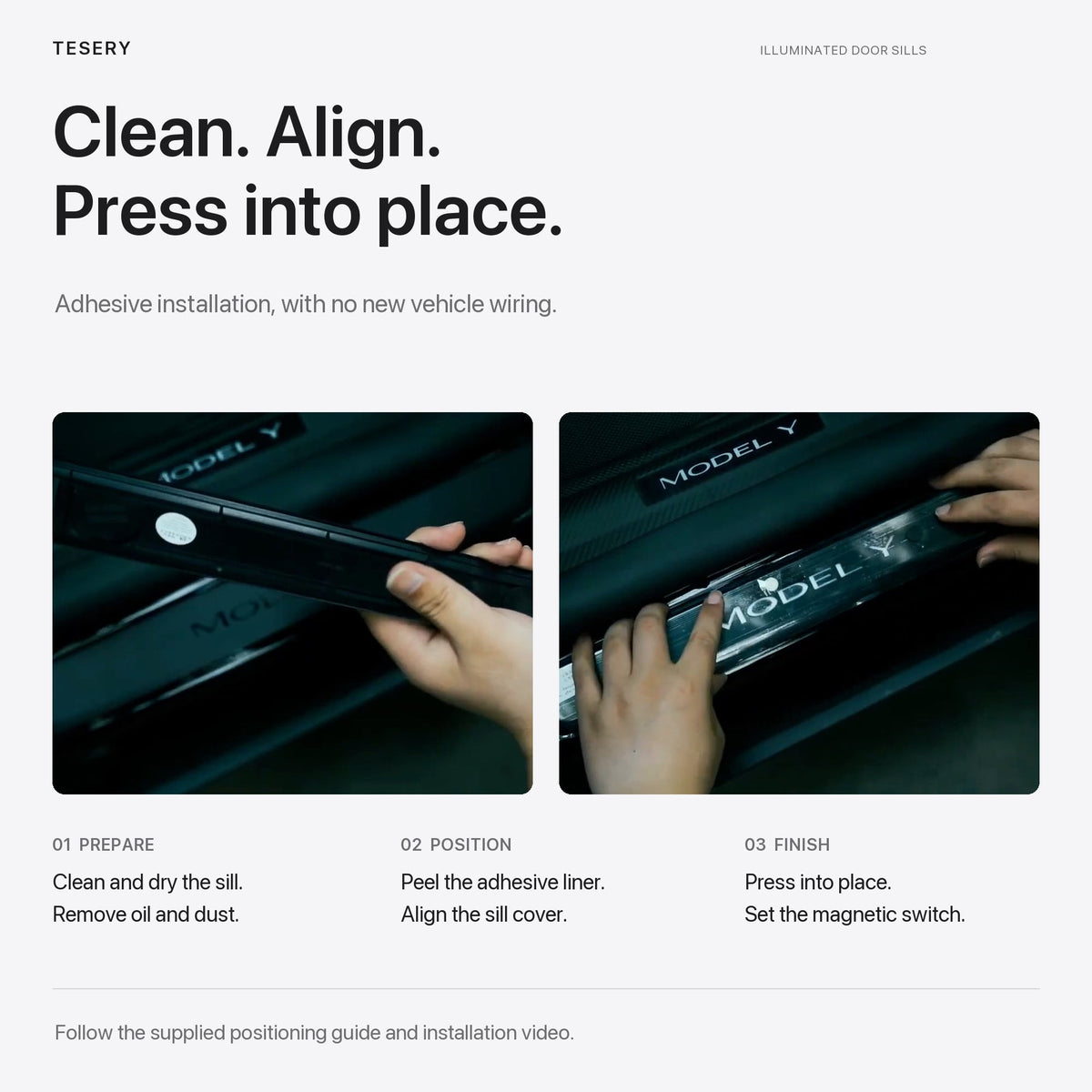 LED illuminated Welcome Pedal Door Sill Protector for Model Y / 3 | TESERY - Tesery Official Store